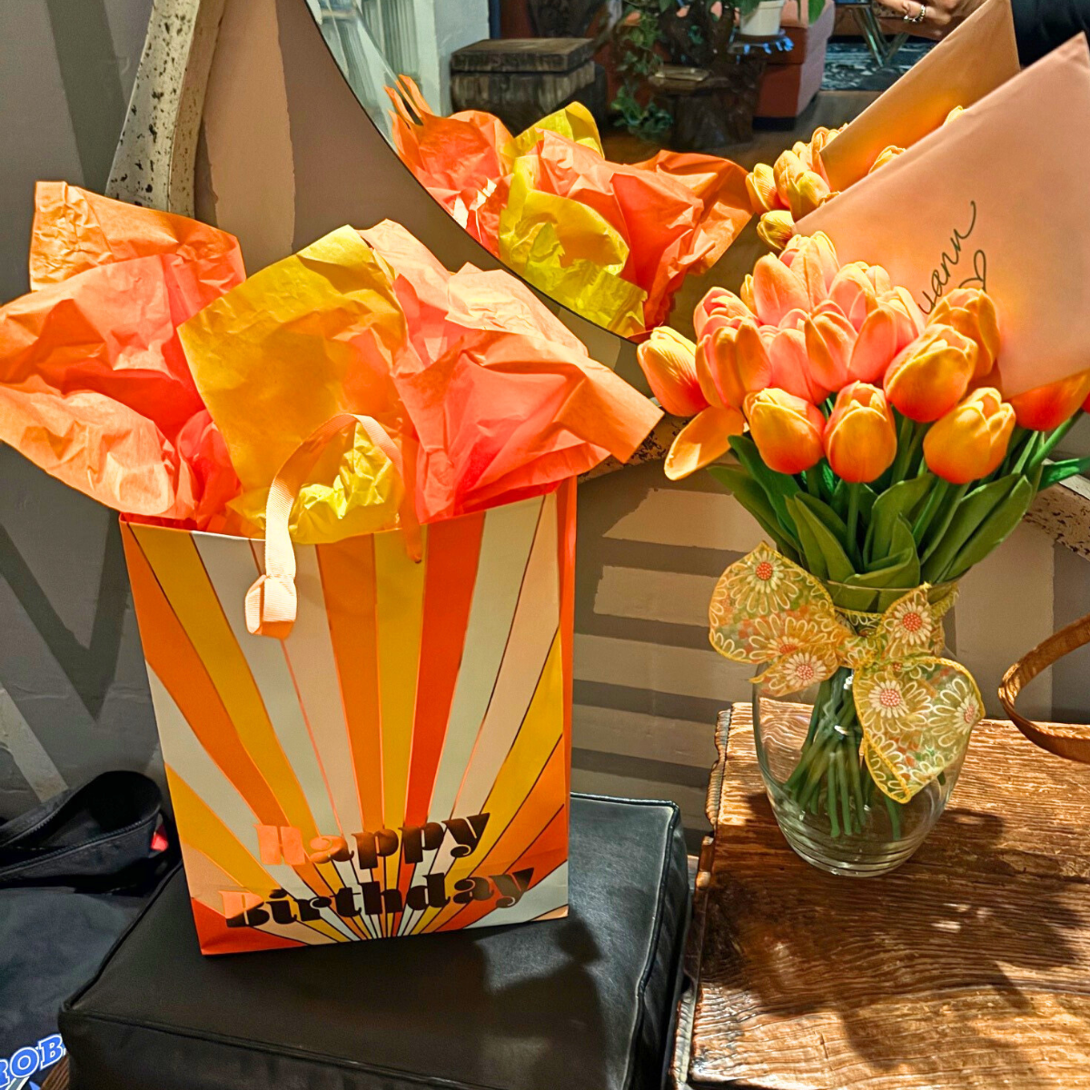 Celebration Gift Bag + Seasonal Flower Vase