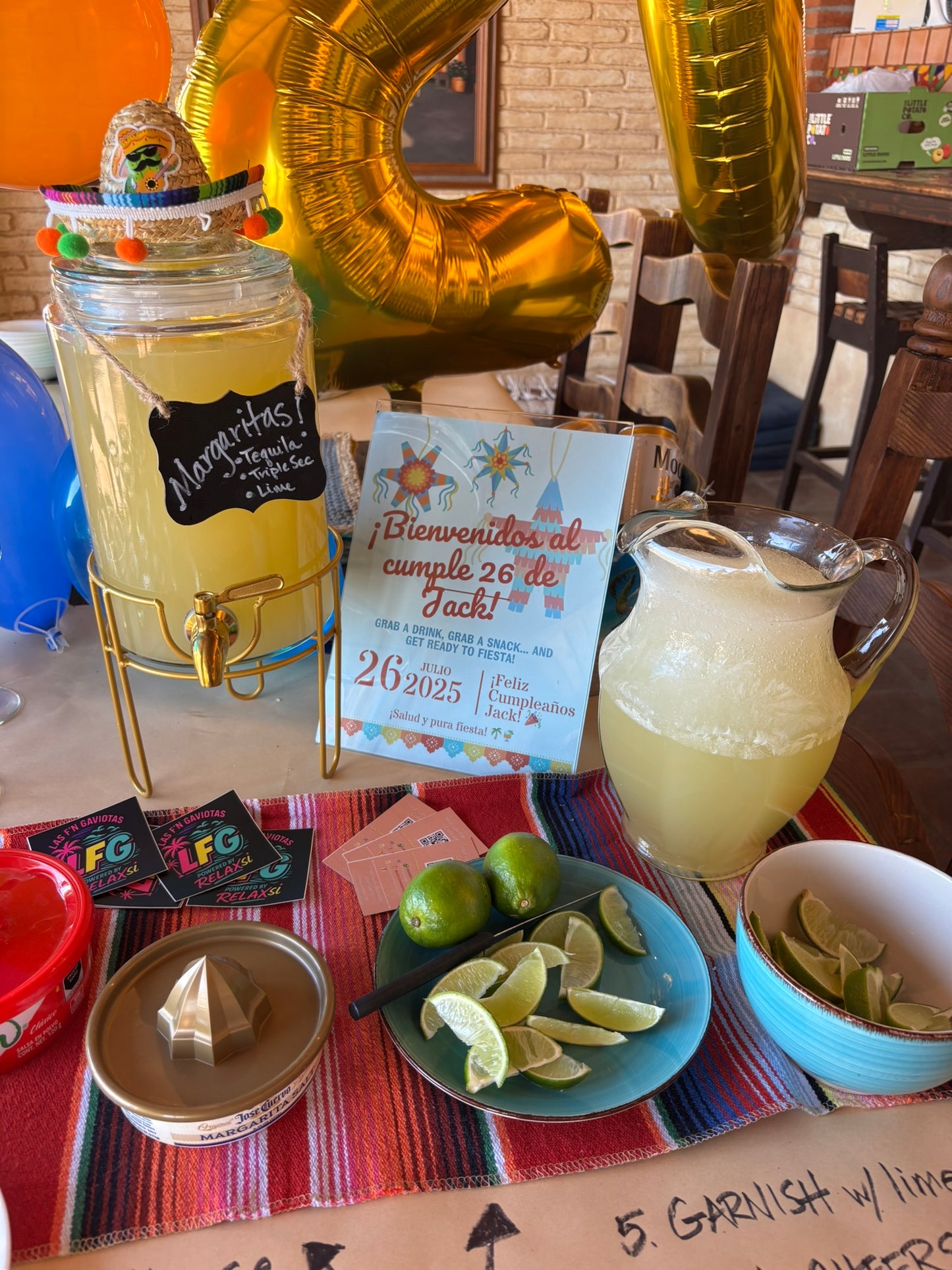 Welcome Drinks and Snacks for 6– Margaritas and More!